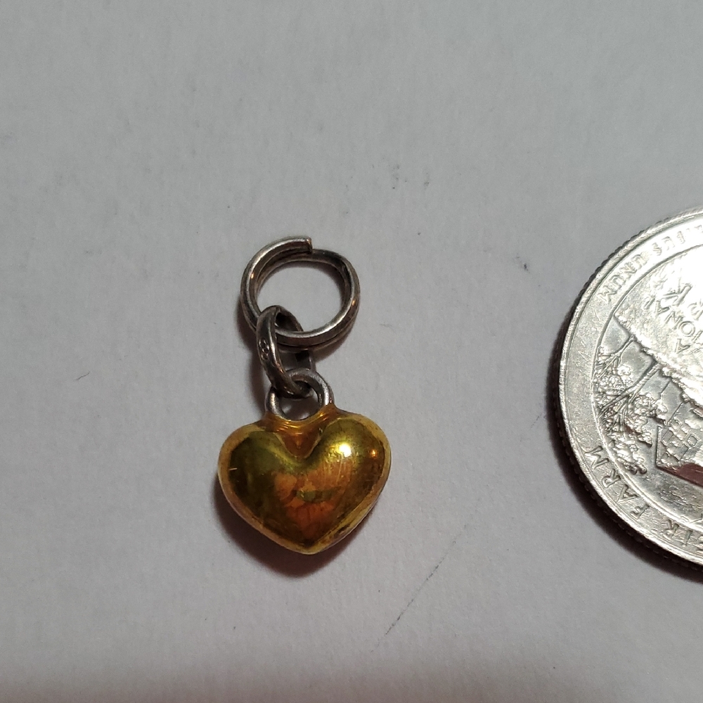 Links Of London Silver Yellow Metallic Puffed Heart